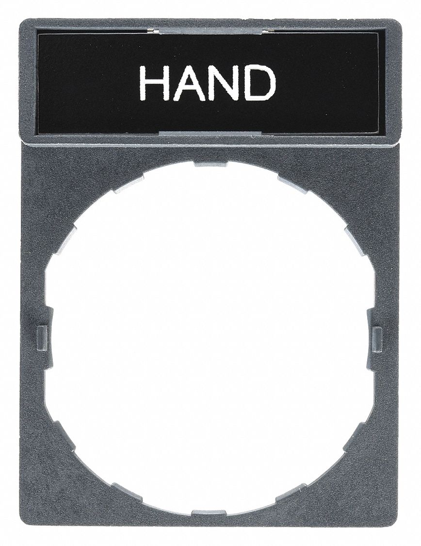 Legend Plate,  Hand,  White,  Rectangular