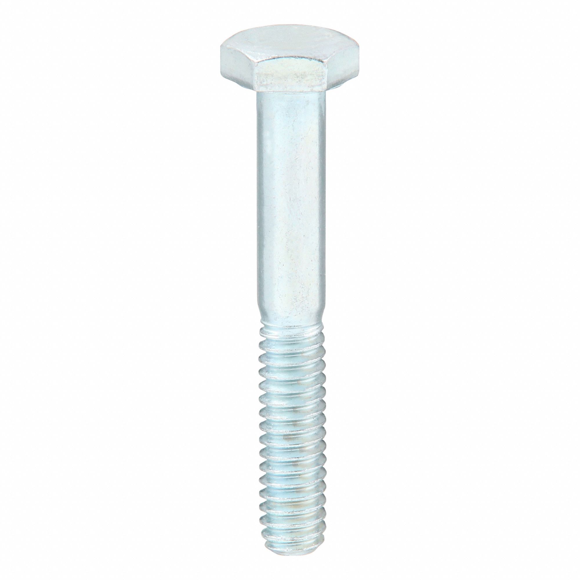 Hex Head Cap Screw: Steel, Grade 5, Zinc Plated, 1/4"-20, Coarse, 1 3/4 in lg, Made in USA*, 100 PK