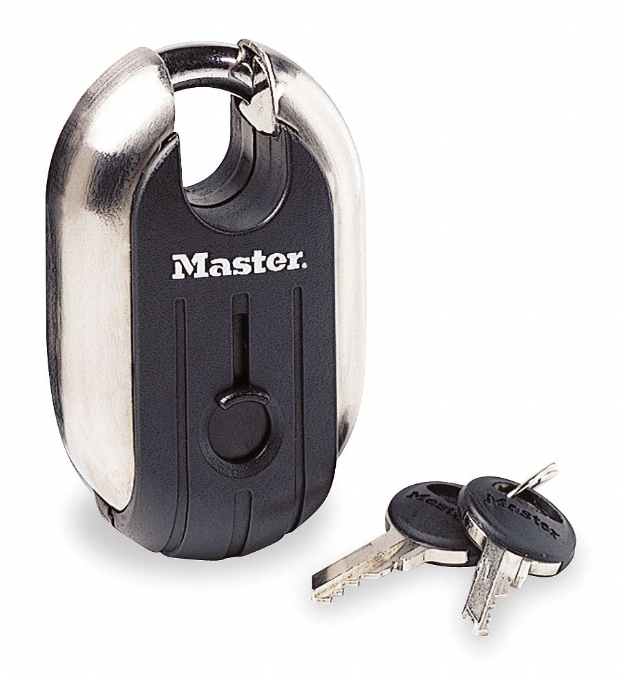 MASTER LOCK Keyed Different, Padlock, Steel, Shackle Type Partially ...
