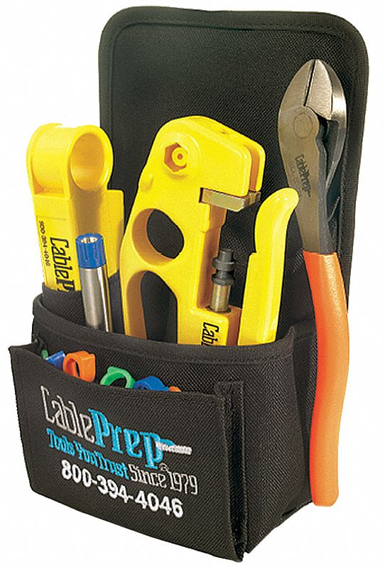 Communications Tool Kit: 5 Pieces, Cutting Tools/Electrical and Telecomm Tools, Pouch