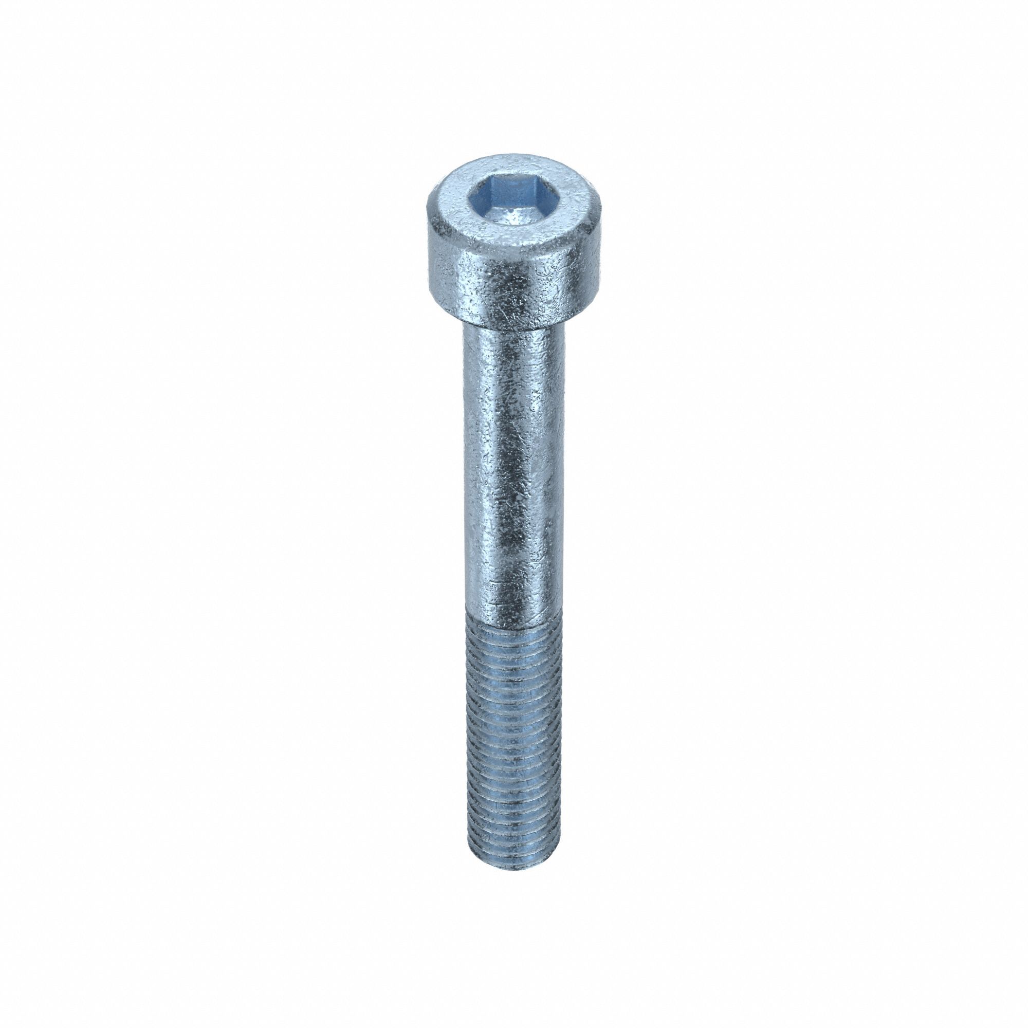 Socket Head Cap Screw: M8x1.25 Thread Size, 60 mm Lg, Std, Zinc Plated, Alloy Steel, 25 PK