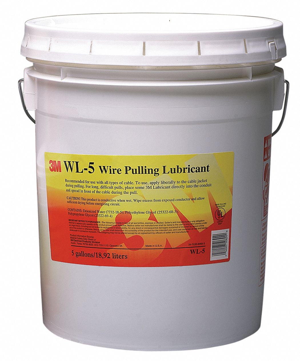 3M Lubricante para Tracción de Cable y Alambre Cubeta 5 gal. - 6JDM8 | WL-5 
