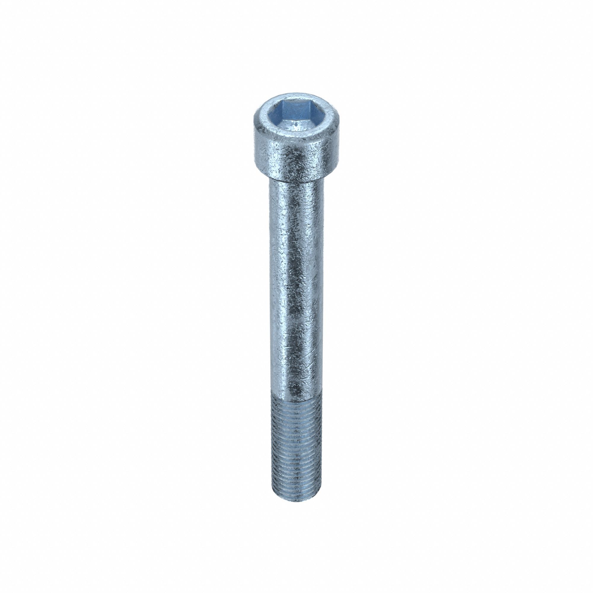 Socket Head Cap Screw: M16x2.00 Thread Size, 130 mm Lg, Std, Zinc Plated, Alloy Steel, 5 PK