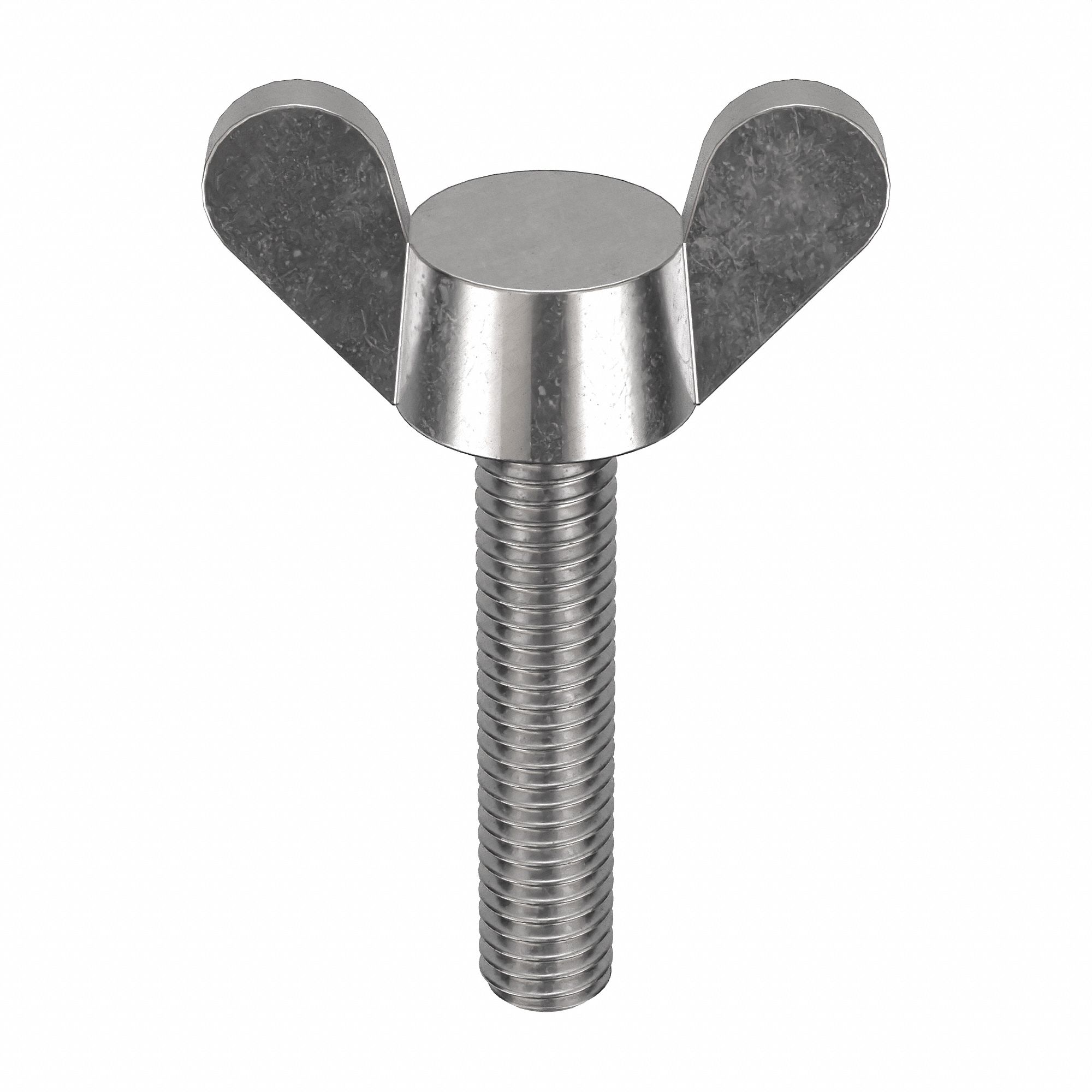 Thumb Screw: M6x1.00 Thread Size, 30 mm Lg, Smooth, Wing, 18-8, Stainless Steel, Plain