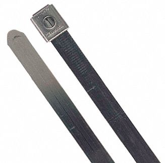 CABLE TIE, 24 IN NOMINAL L, 7½ IN NOMINAL MAX. BUNDLE DIAMETER, 0.29 IN W, SILVER, 10 PK