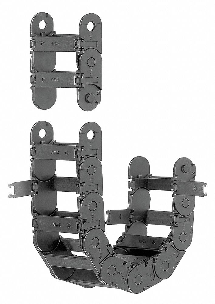 CABLE/HOSE CARRIER, OPEN, 1 CHANNEL, 1 IN CAVITY H, 2.2 IN CAVITY W, 48 IN L, PIVOTING