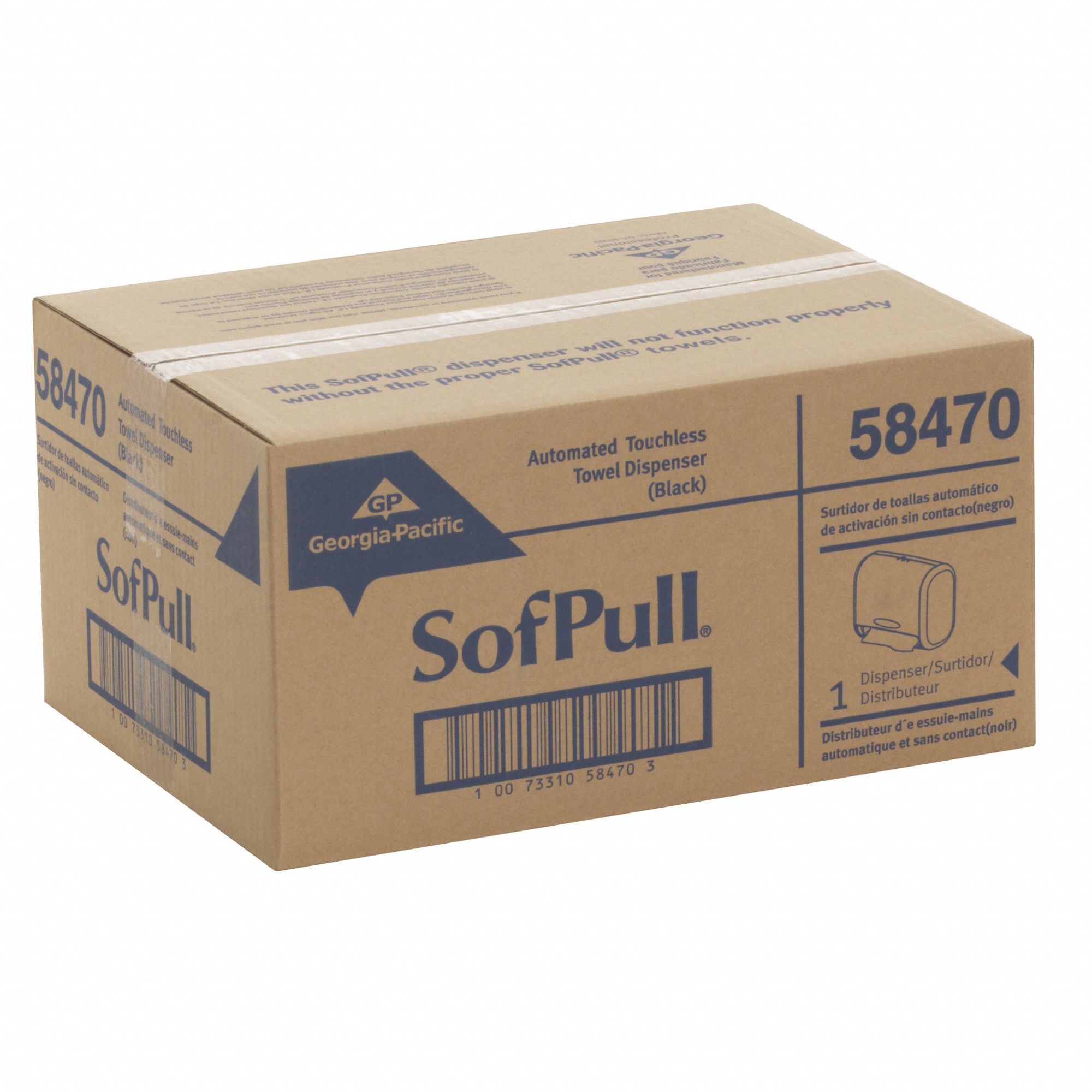 Paper Towel Dispenser, (1) Roll, Black 6JHR958470