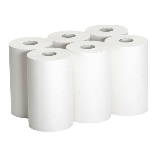 Paper Wiper Roll Towel, 1-Ply, 7.68 x 1,150 ft, White, 4 Rolls/Carton -  mastersupplyonline