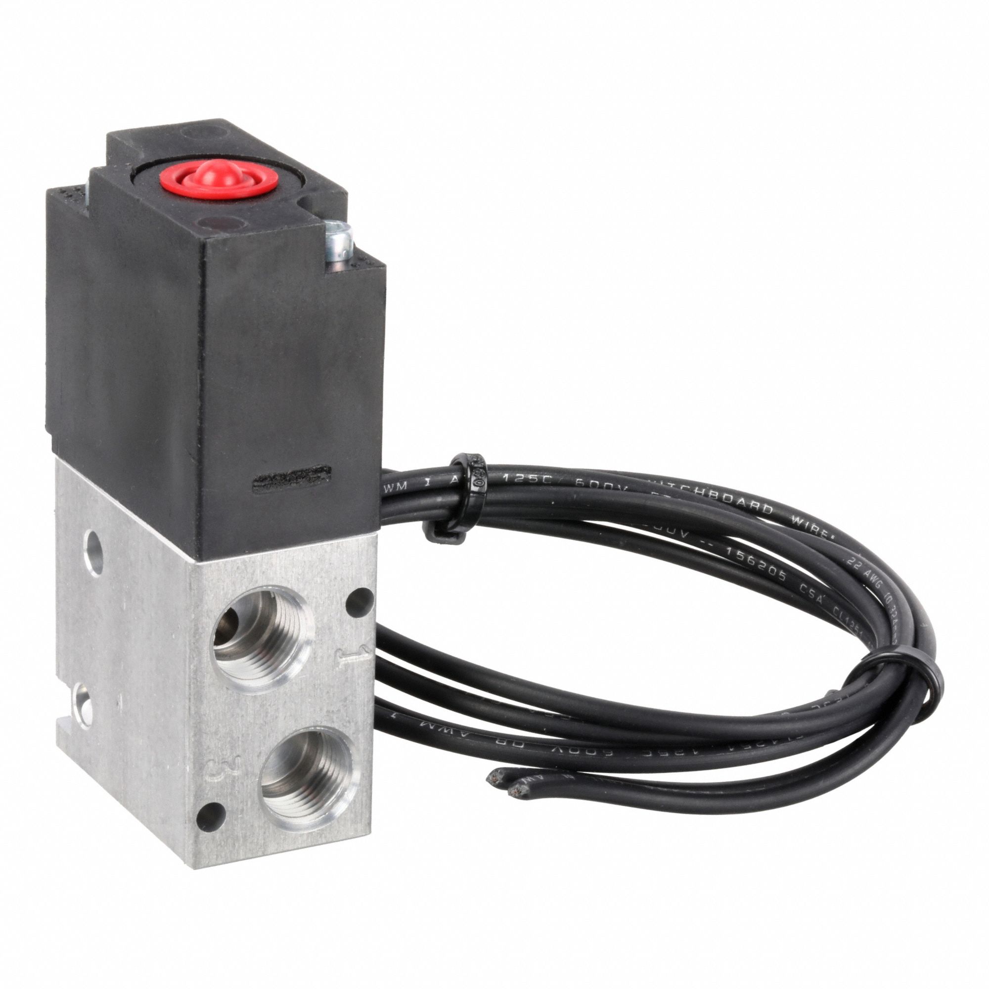 Solenoid Air Control Valve: Premair, Three-Way / Two-Position, 24V DC, 1/8 in Female NPT