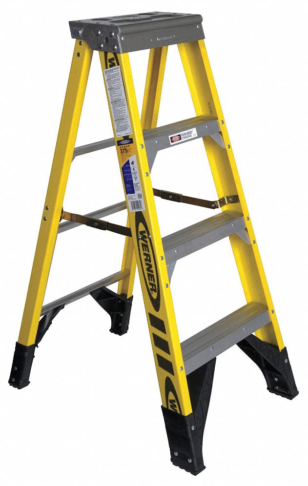 STEPLADDER,FIBERGLASS,4 FT. H,375 LB CAP