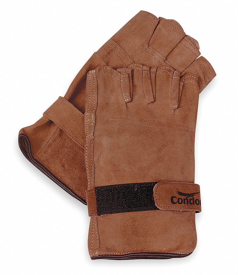 fingerless leather work gloves
