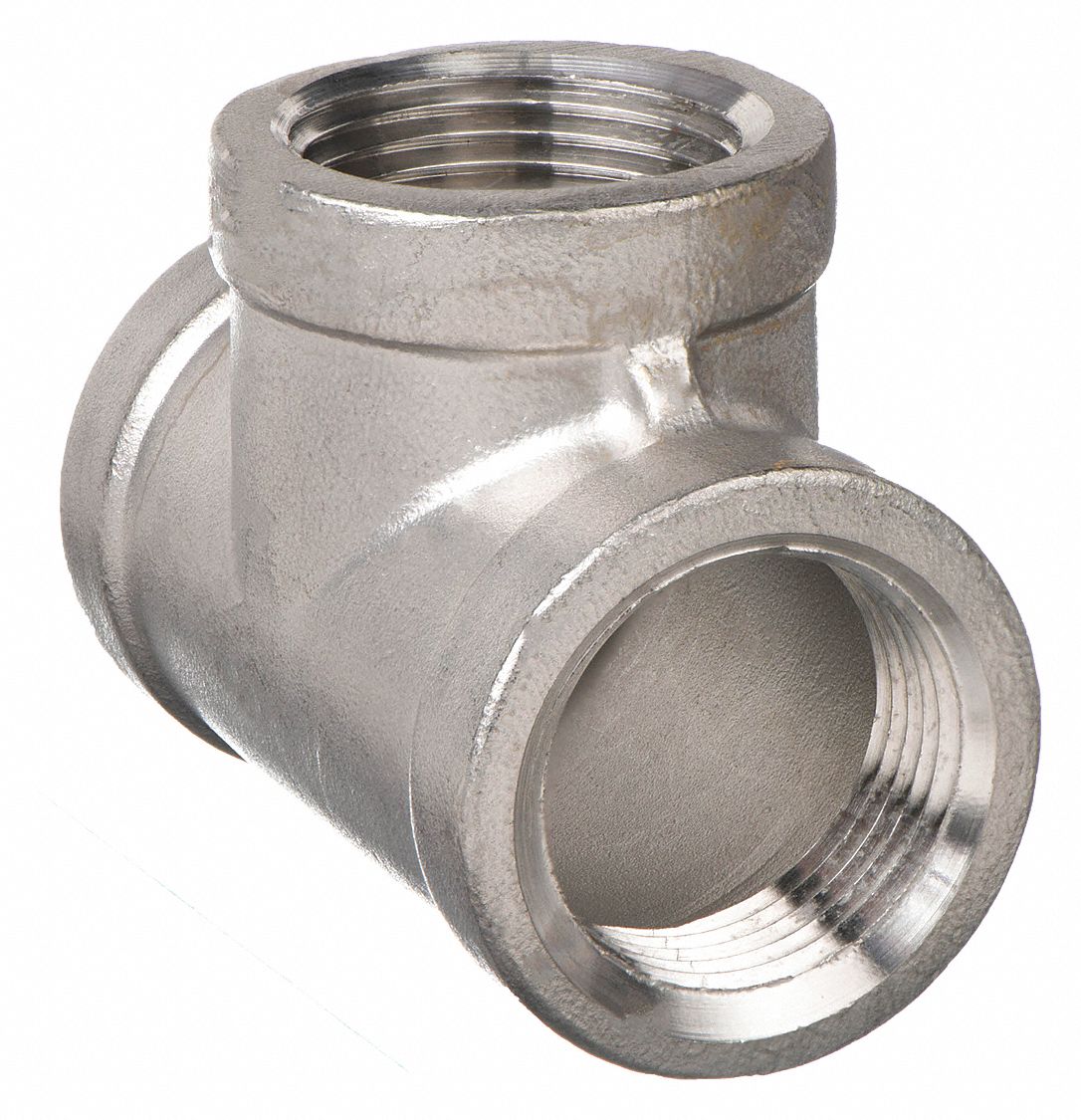 TEE: 316 STAINLESS STEEL, ¾ IN X ¾ IN X ¾ IN FITTING, CLASS 150, 49.5 MM OVERALL LG