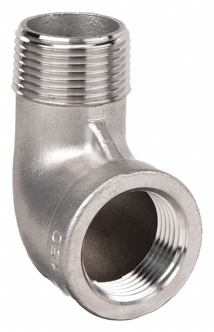 90° Street Elbow: 316 Stainless Steel, 1 in x 1 in Fitting Pipe Size, Male NPT x Female NPT