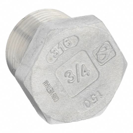3/4 in, NPT Threaded, Plug - 6JM70|60HP112N034 - Grainger