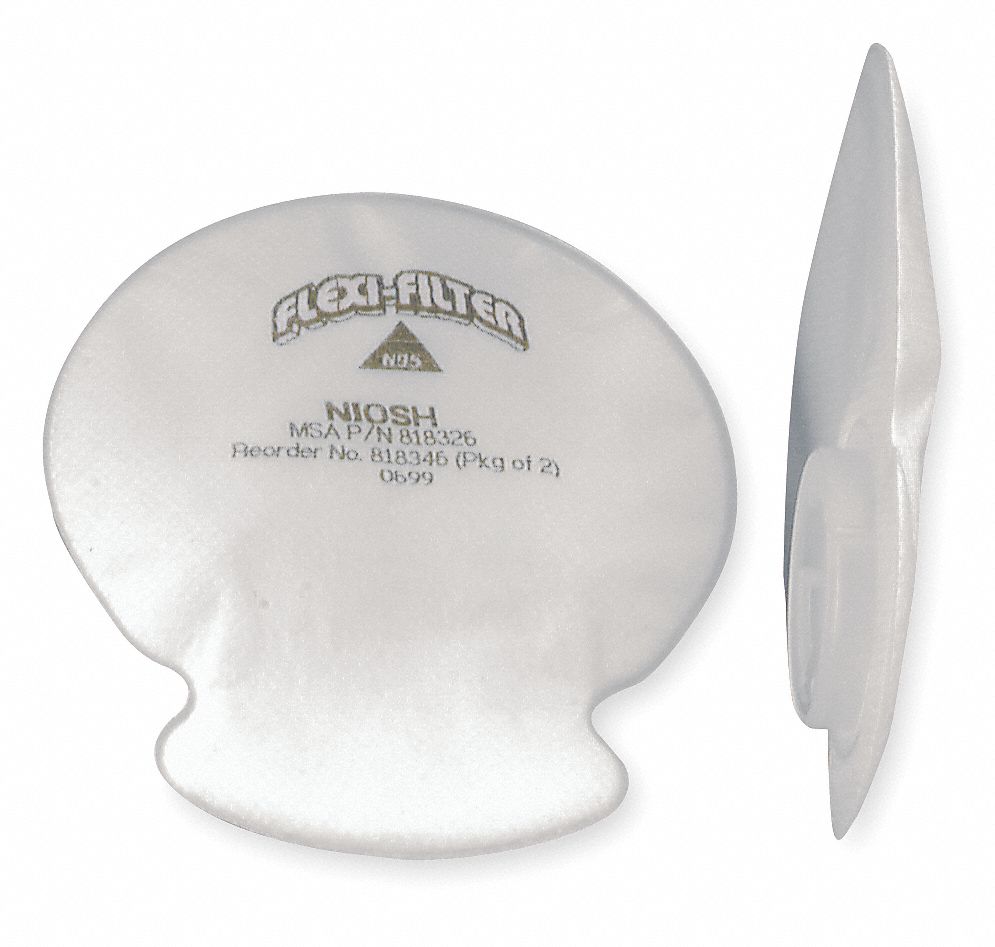 FLEXI-FILTER PAD, P100, NIOSH, WHITE, BAYONET, FOR ADVANTAGE RESPIRATORS, 2PK