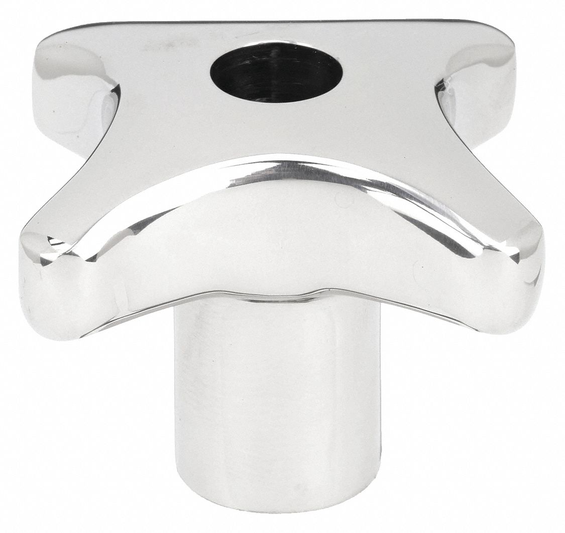 Hand Knob: 4 Point, Stainless Steel, 1/4"-20 Thread, 32 mm Dia