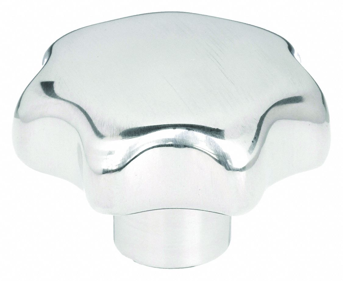 Hand Knob: 7 Point, Stainless Steel, 1/4"-20 Thread, 12 mm Thread Lg, 32 mm Dia