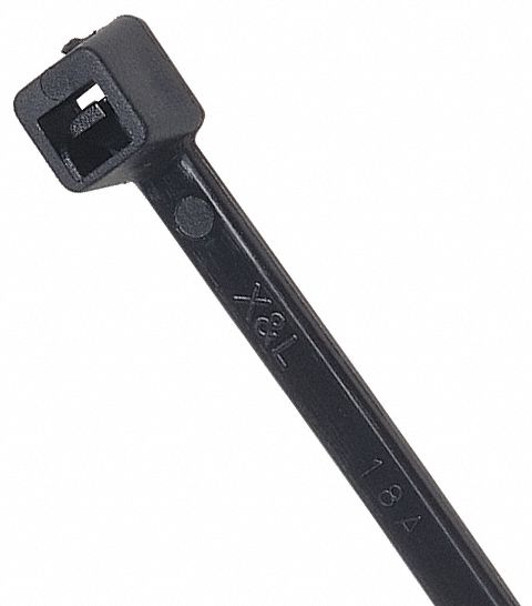 CABLE TIE, 11 IN L, 3 IN MAX BUNDLE, 0.14 IN W, BLACK, 500 PK