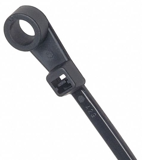 CABLE TIE, 7 IN L, 1¼ IN MAX BUNDLE, 0.14 IN W, BLACK, 100 PK