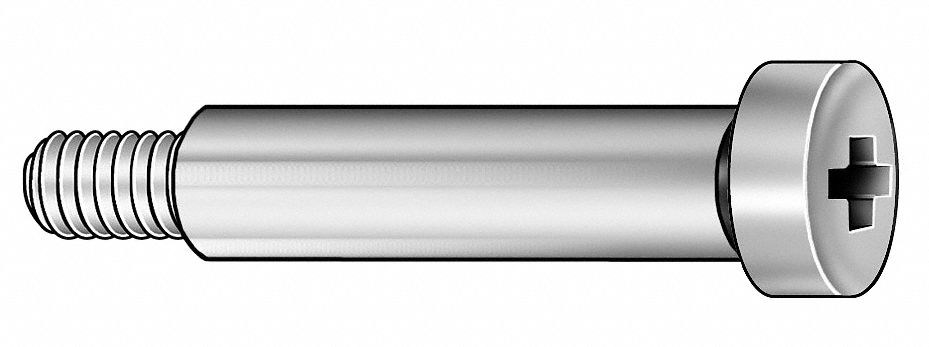 Shoulder Screw: Precision, 1/4-20 Thr Size, 7/16 in Thr Lg, 1/2 in Shoulder Lg, Std, Plain, 5 PK