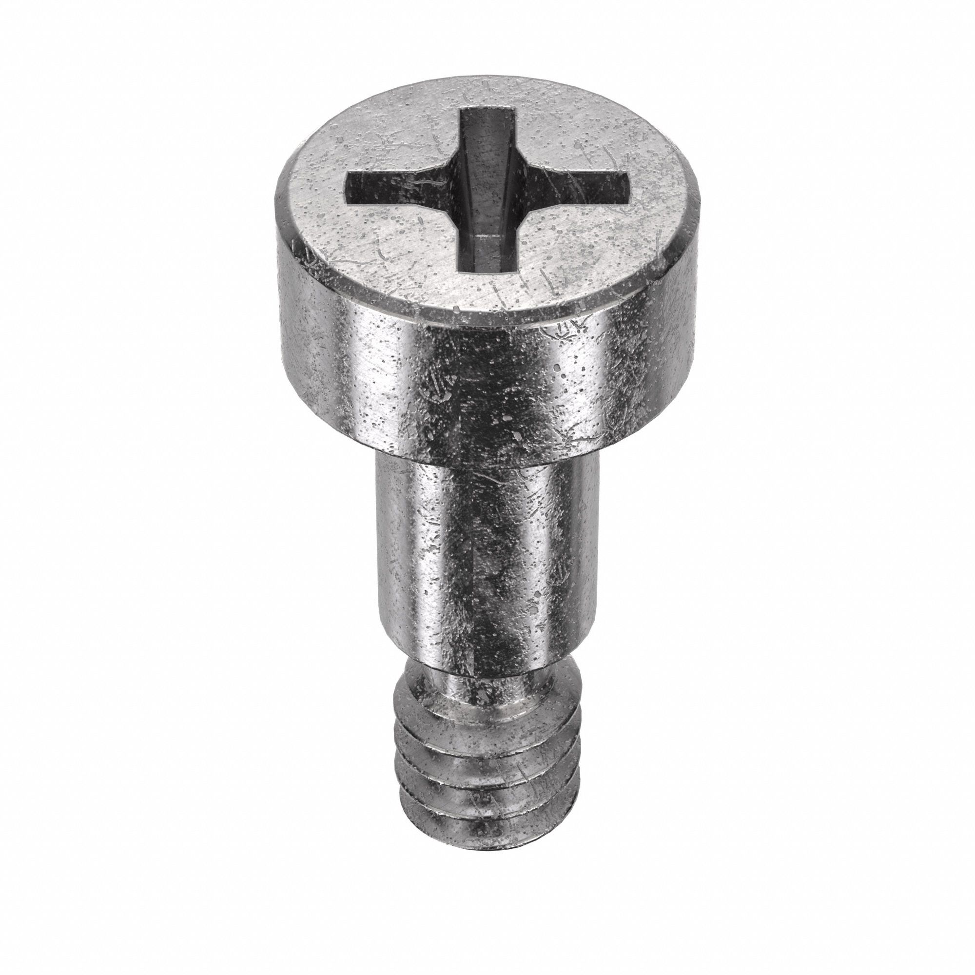 Shoulder Screw: Precision, 6-32 Thr Size, 3/16 in Thr Lg, 1/4 in Shoulder Lg, Std, Plain, 5 PK