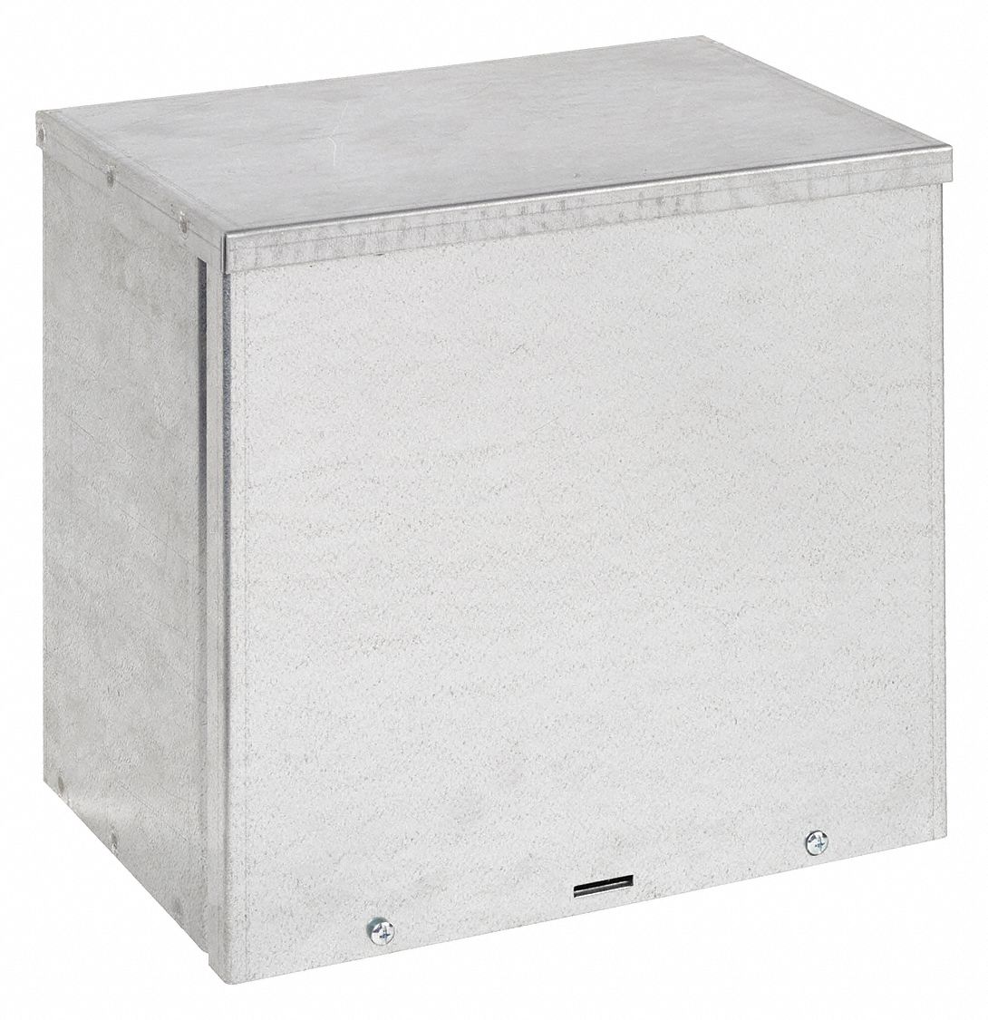 Enclosure: Steel, 12 in x 12 in x 8 in, 3R, Solid Cover, Screw On, Galvanized