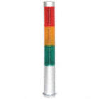 Ensamblaje de Columna Luminosa,25mm,  Fijo, Ambar,Verde,Rojo, Altura 8-13/64", Diámetro 1"