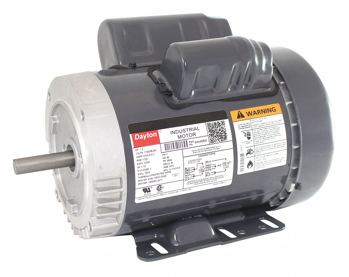 GENERAL PURPOSE MOTOR, TOTALLY ENCLOSED FAN-COOLED, FACE/BASE MOUNT, 1 HP, 115/208-230 V AC