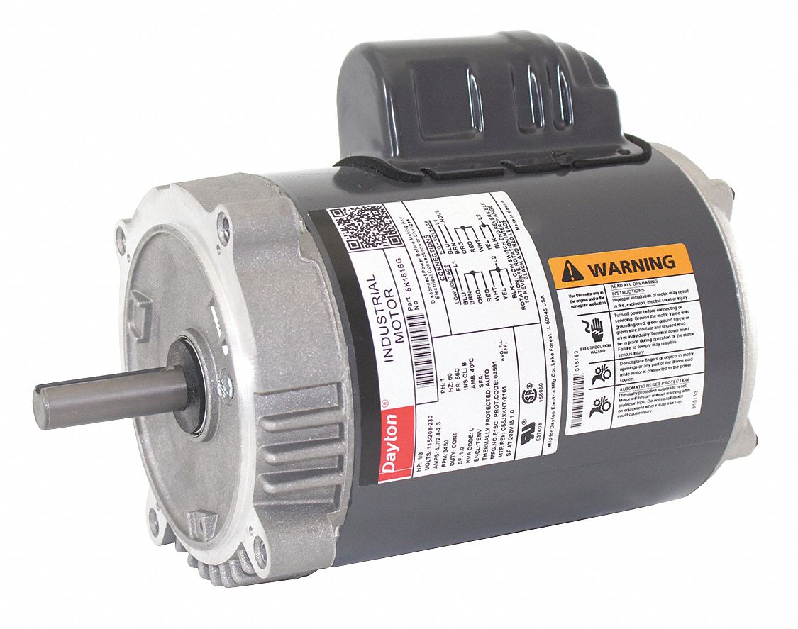 GENERAL PURPOSE MOTOR, TOTALLY ENCLOSED NONVENTILATED, FACE MOUNT, 1/3 HP, 115/208-230 V AC