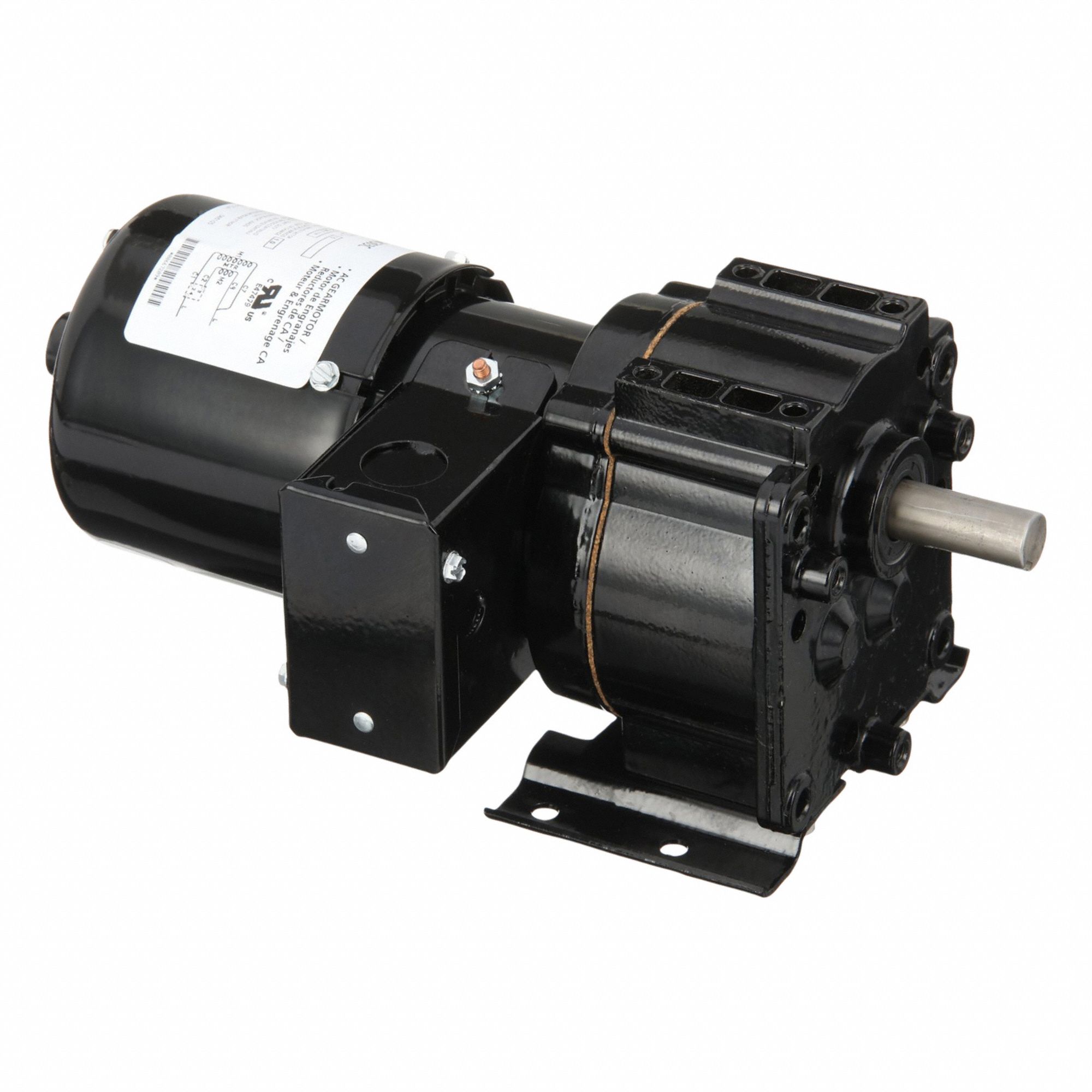 AC Gearmotor: Parallel, Single Output Shaft, Split-Phase, TEFC, 30 RPM, 125 in-lb Max Torque