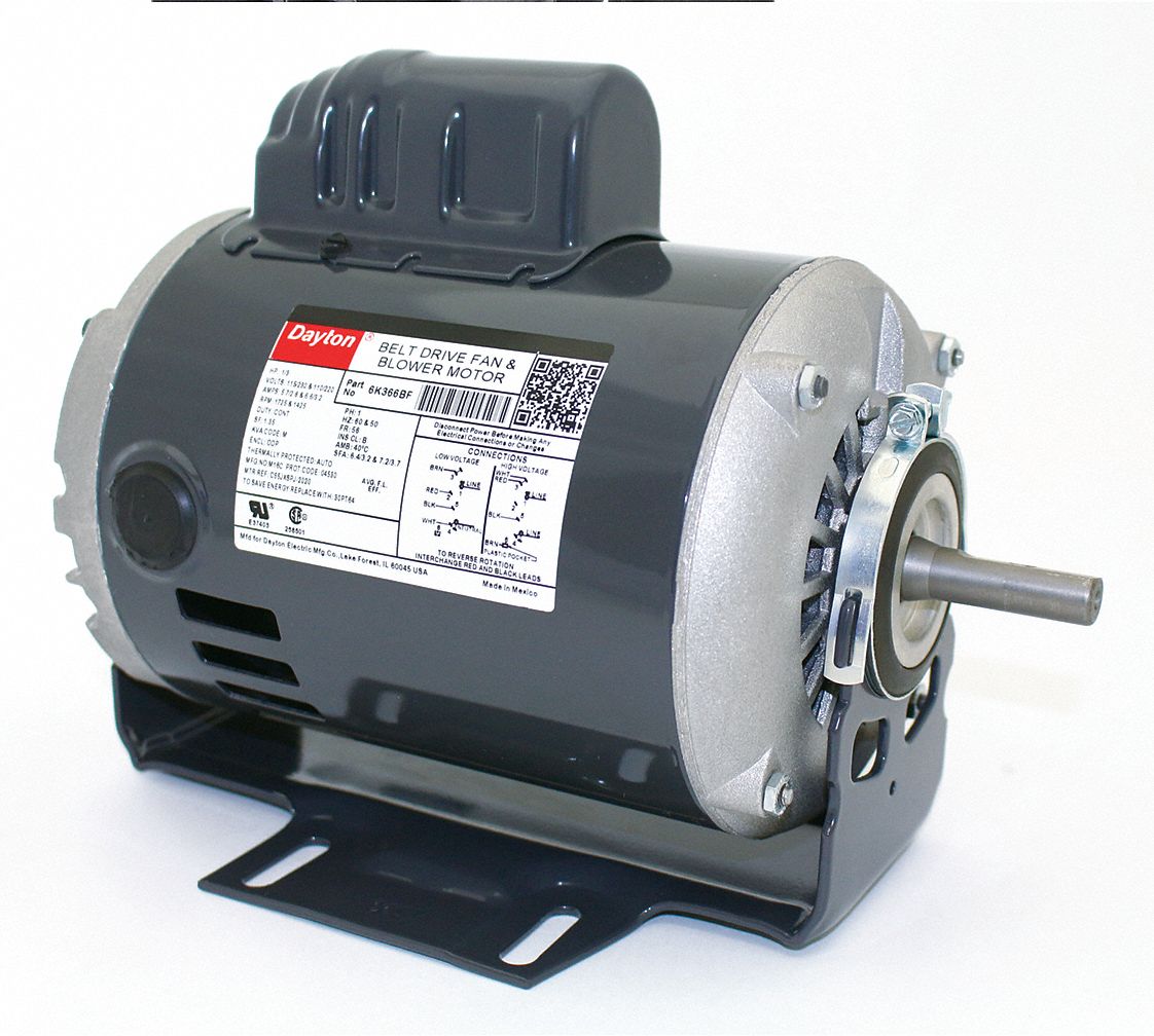 DAYTON, 1 Speed, Open Dripproof, Belt Drive Motor - 6K366|6K366 - Grainger