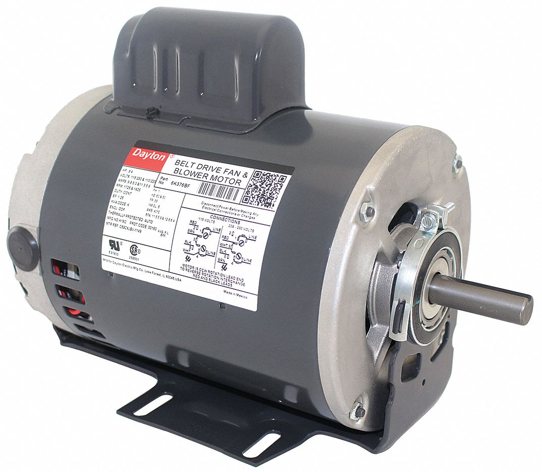 DAYTON 3/4 HP Belt Drive Motor, Capacitor-Start, 1725 Nameplate RPM ...