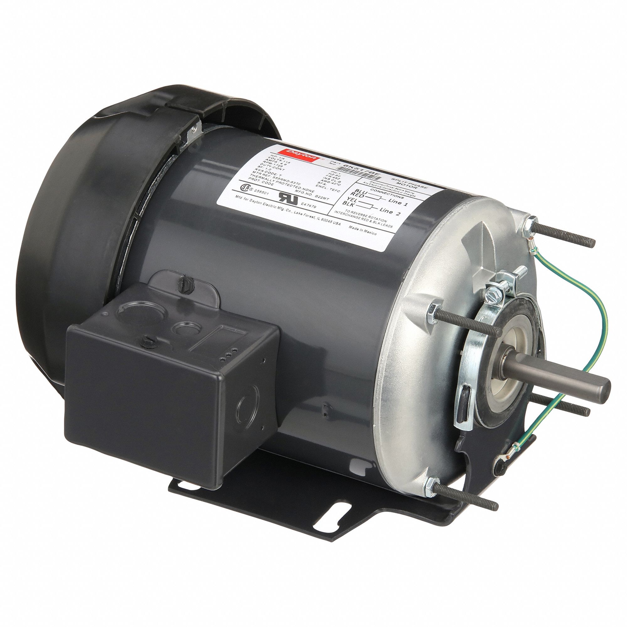 GENERAL PURPOSE MOTOR, TOTALLY ENCLOSED FAN-COOLED, CRADLE BASE MOUNT, 1/4 HP, 115 V AC