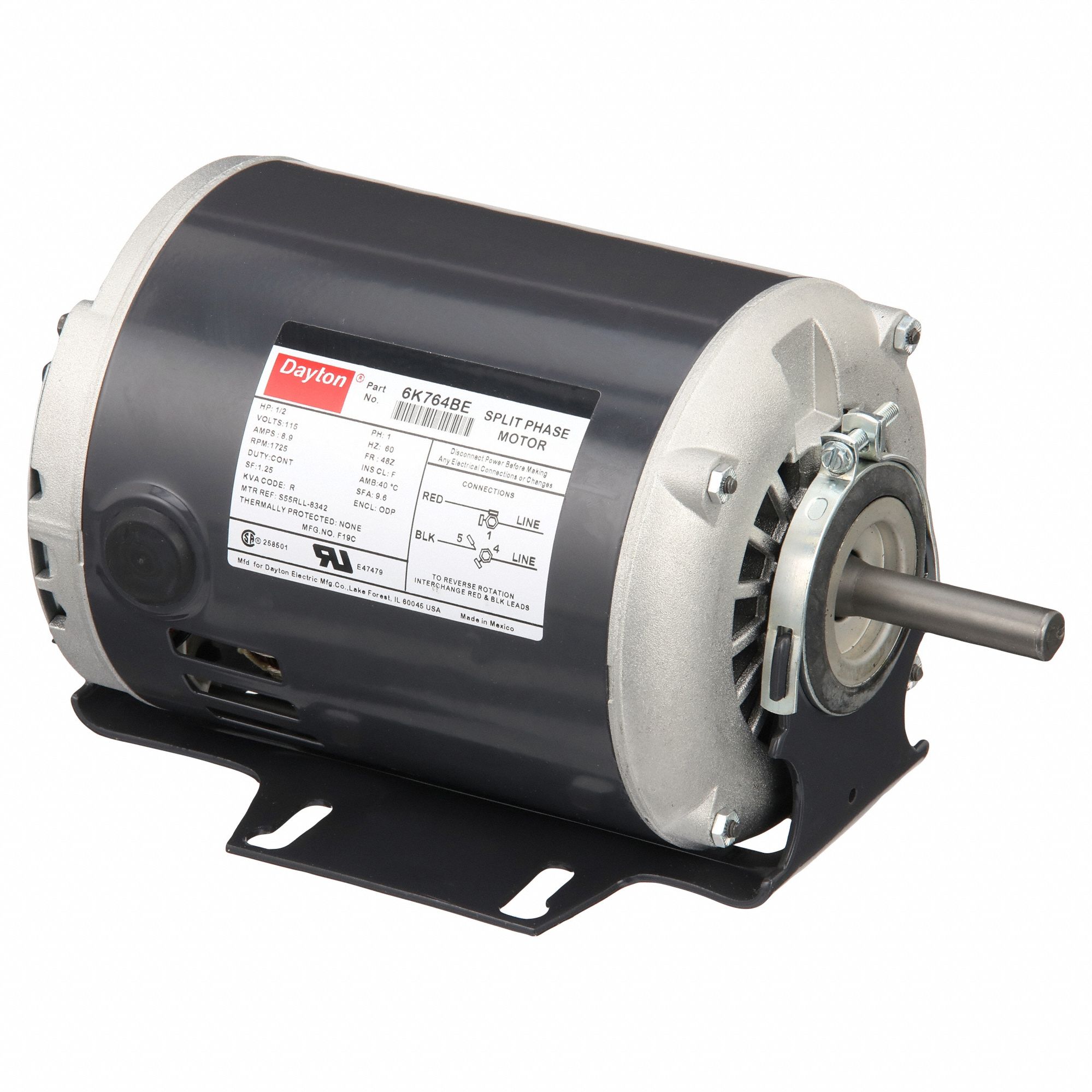MTR GP,PH AUX,PR,1/2 HP,1725 T/M,48
