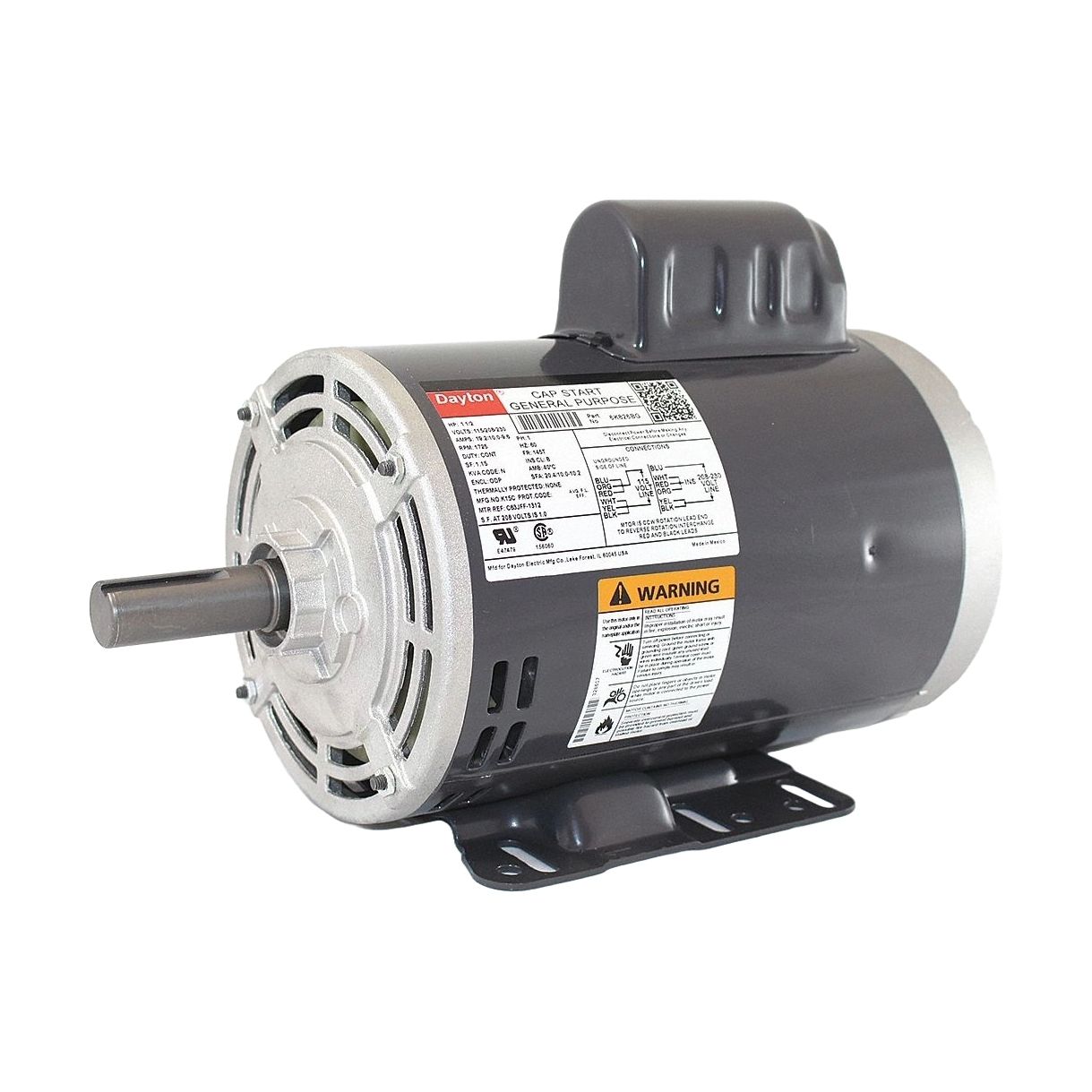 GENERAL PURPOSE MOTOR, OPEN DRIPPROOF, RIGID BASE MOUNT, 1 1/2 HP, 1,725 NAMEPLATE RPM