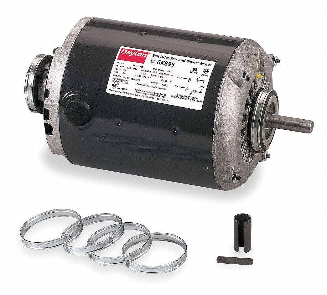 Belt Drive Motor, 1/2 HP, SplitPhase, Nameplate RPM 1725, No. of