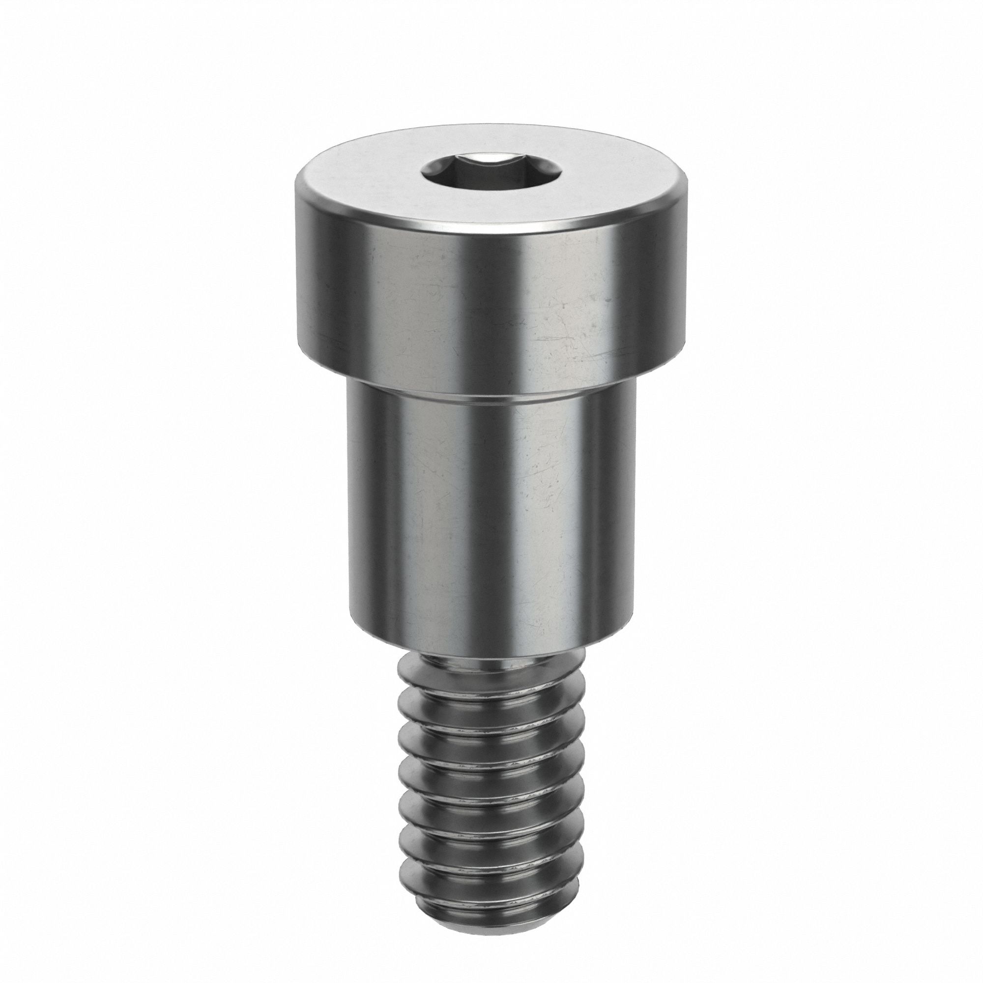 Shoulder Screw: Precision, 1/4-20 Thr Size, 7/16 in Thr Lg, 3/8 in Shoulder Lg, Std, Plain, 5 PK