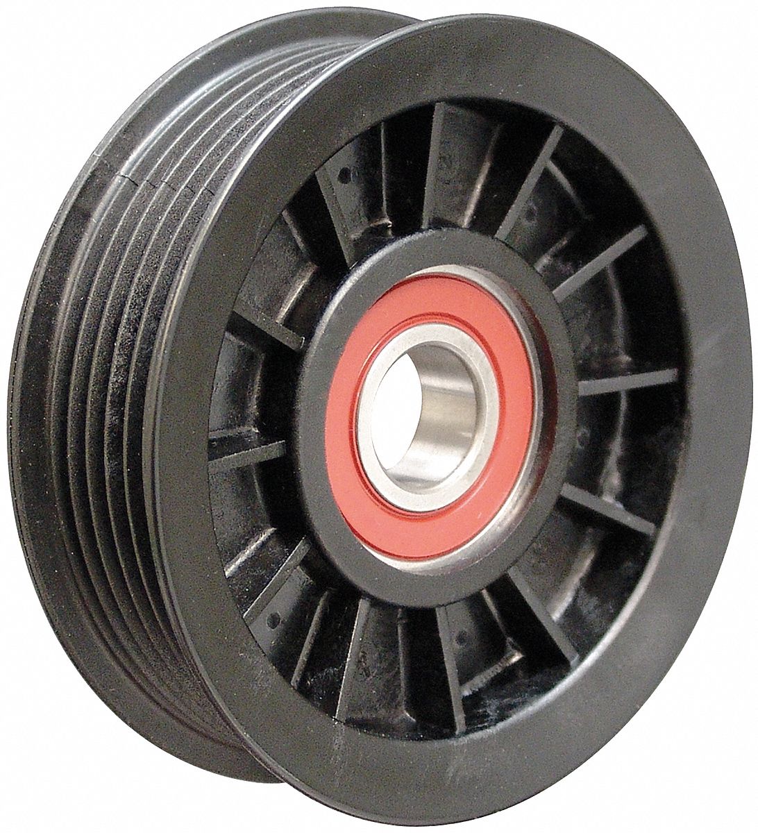 Idler Pulley: Idler Pulley, 89012, Serpentine, 6PK Compatible Belt Trade Size, Ribbed, Polymer