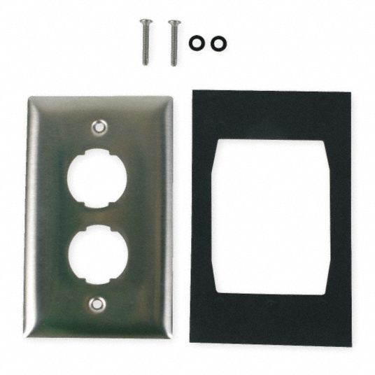 HUBBELL PREMISE WIRING, Wall Plate, Gray, Wall Plate 6KB32HISF12