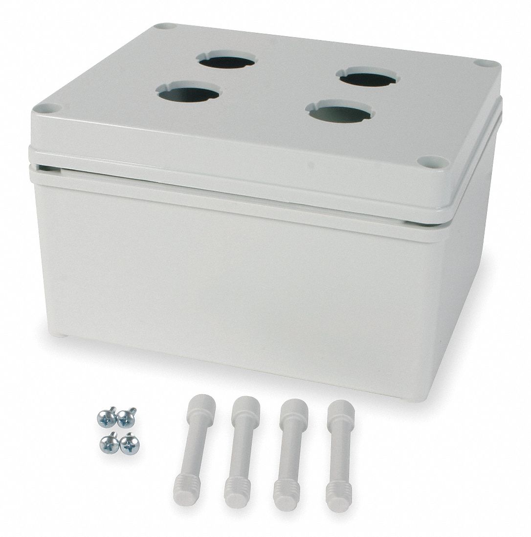 Surface Mount Box: Hi-Impact, Hi-Impact, 4 Ports, Gray, HI-Impact Media