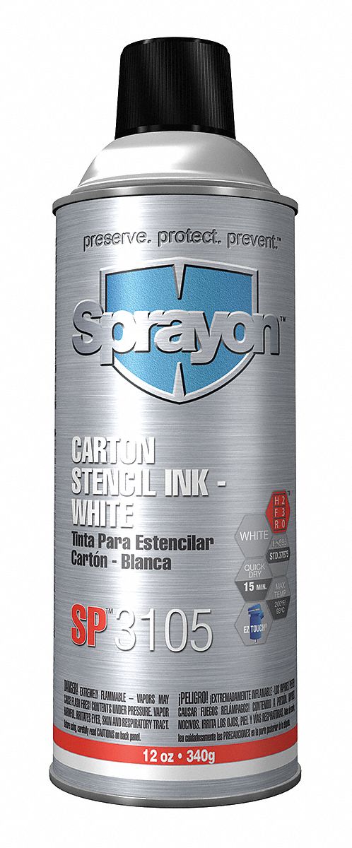 Stencil Ink Aerosol Can White 12 oz.