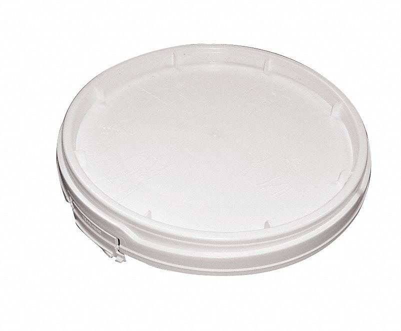 Grainger Approved Lid Screw Top Industrial Round High Density Polyethylene White 8 14 In 6182