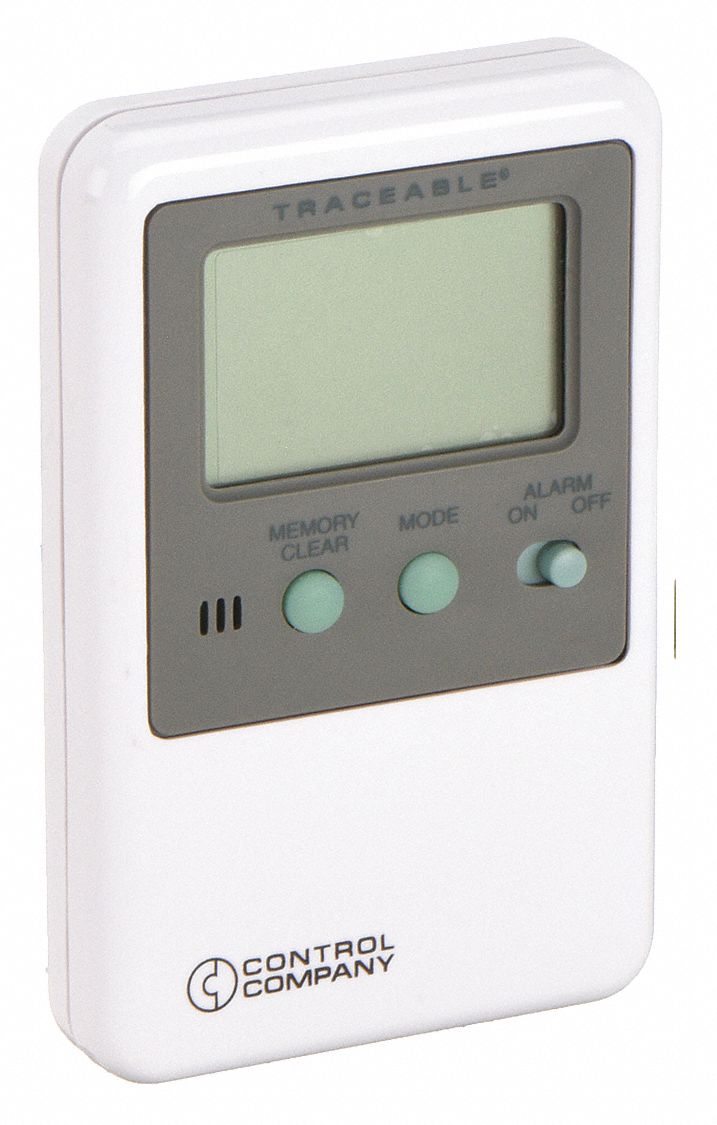 Digital Thermometer: -58°F to 158°F /-50°C to 70°C, +/-1°C, Vaccine Bottle, 10 ft Cable Lg