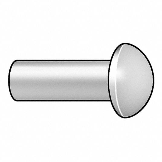 GRAINGER APPROVED 0.75 in Mild Steel Solid Rivet with Round Rivet Head