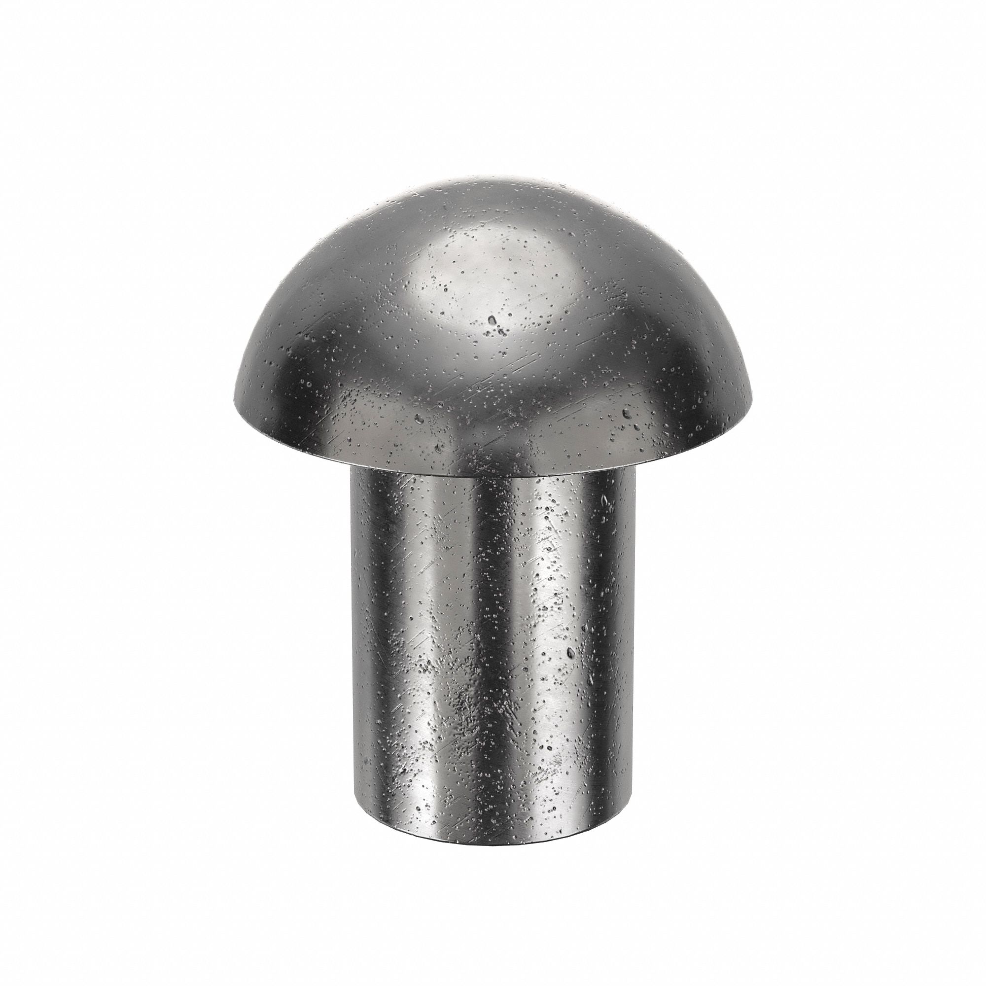 Solid Rivet, 3/16 in L, Dome, PK765: Inch, Dome, 0.125 in Shank Dia, 9/32 in Overall Lg, Steel, 765 PK