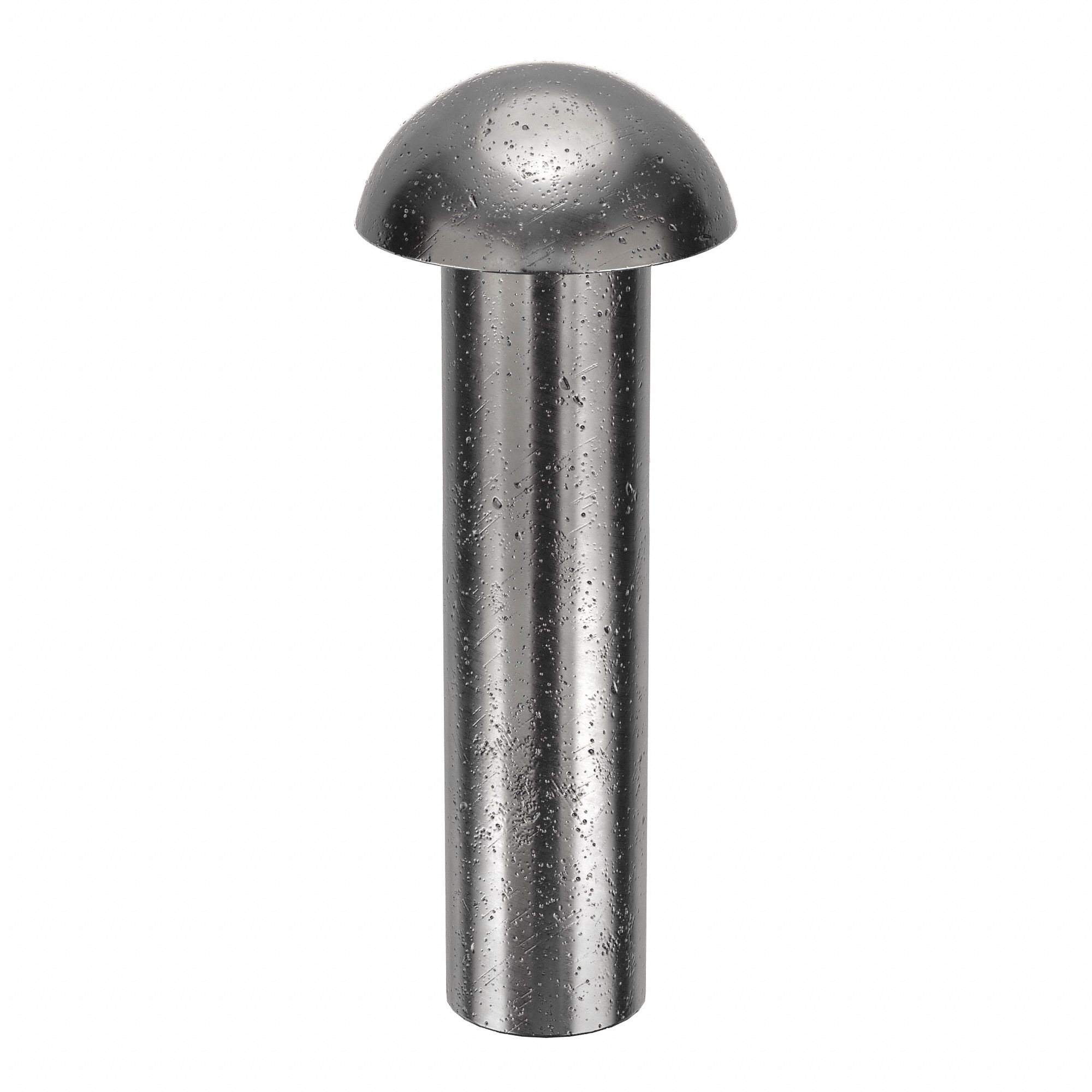 SOLID RIVET, INCH, DOME, 0.125 IN SHANK DIA, 19/32 IN OVERALL L, STEEL, LOW CARBON, PLAIN, 415 PK