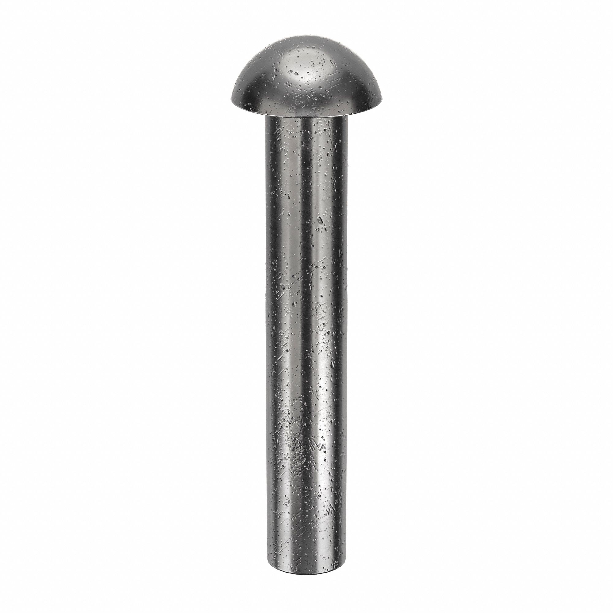 SOLID RIVET, INCH, DOME, 0.125 IN SHANK DIA, 27/32 IN OVERALL L, STEEL, LOW CARBON, PLAIN, 305 PK