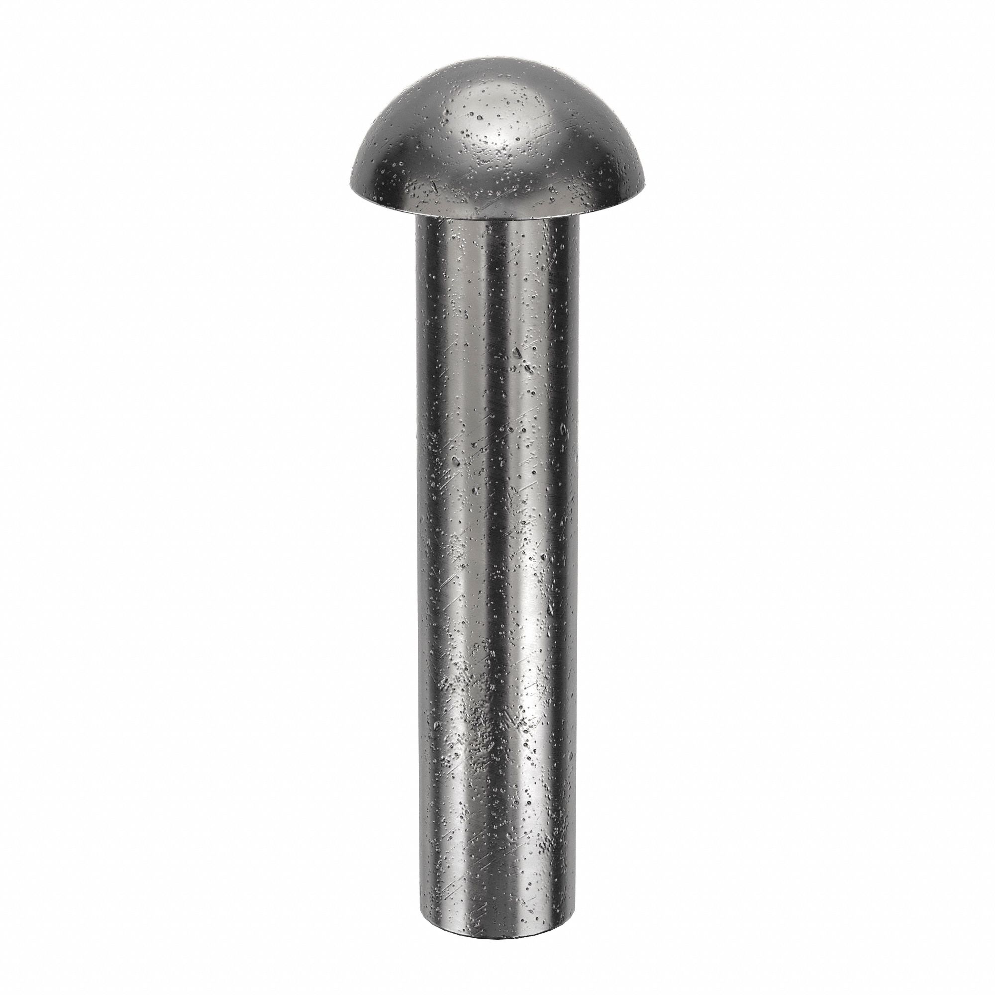 SOLID RIVET, INCH, DOME, 0.1562 IN SHANK DIA, 55/64 IN OVERALL L, STEEL, LOW CARBON, PLAIN, 185 PK