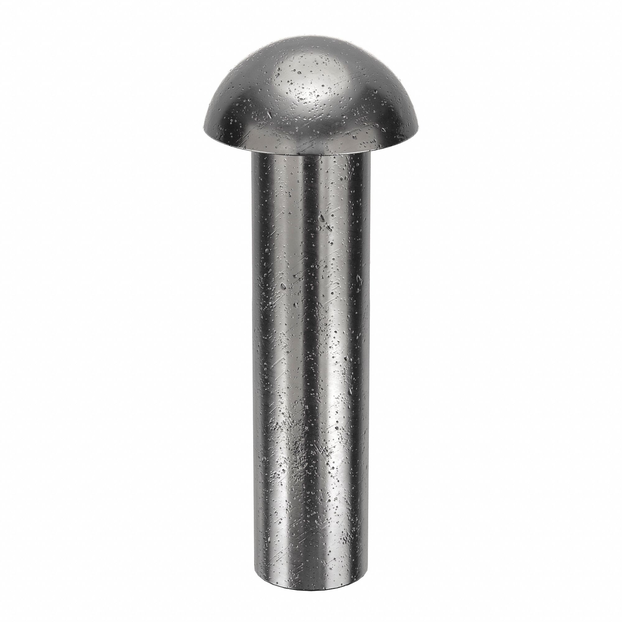 SOLID RIVET, INCH, DOME, ¼ IN SHANK DIA, 1 3/16 IN OVERALL L, STEEL, LOW CARBON, PLAIN, 50 PK