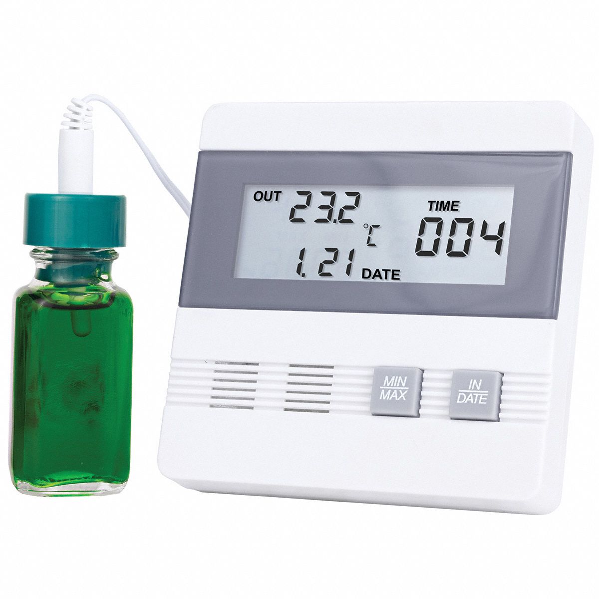 Digital Thermometer: -40°F to 176°F /-40°C to 80°C, +/-1.5°C, Bullet, 6 ft Cable Lg